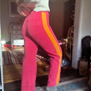 Big Bud Press limited edition pink western pant with orange stripe